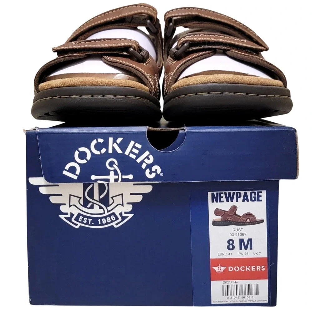 Dockers Men Sport River Slingback Sandals Newpage Size US 8M Rust Brown